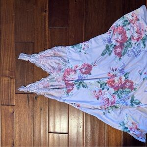 Flora Nikrooz Floral Lace lace slip Dress - Pink and White